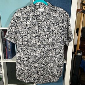 Lucky Brand Black and White Floral Men's Shirt